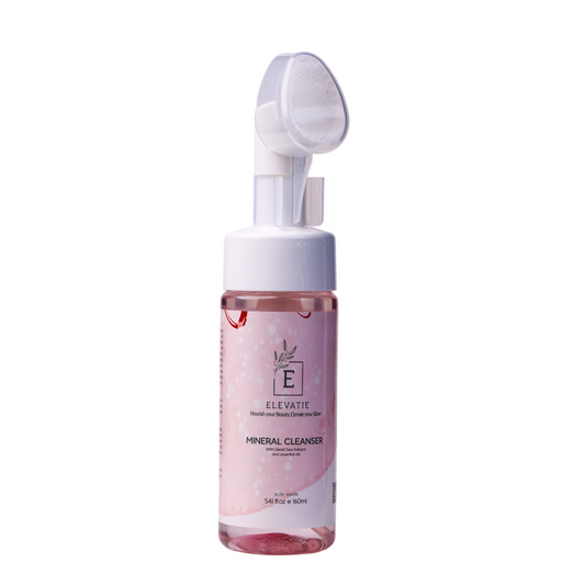 Mineral cleanser with a brush
